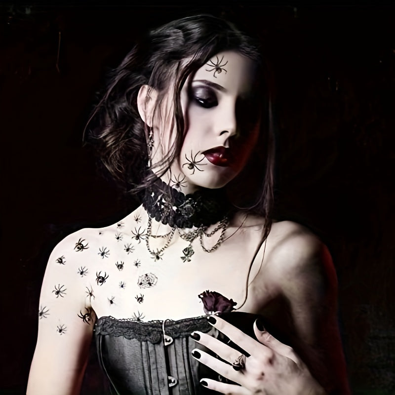 3D Spider Web Stickers - Halloween Spider Tattoo