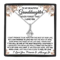 Teardrop Shape Necklace & Card Gift For Granddaughter Birthday