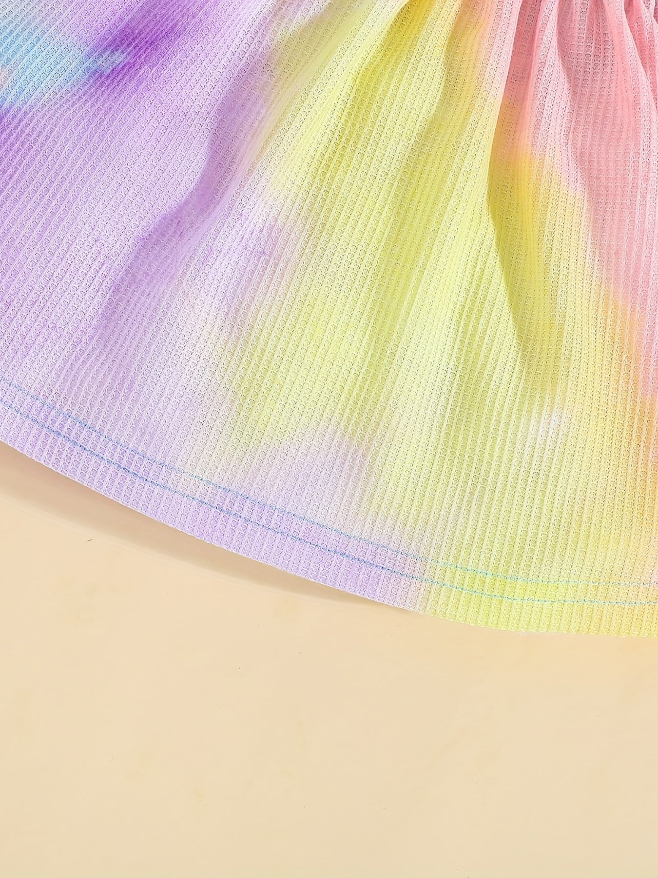 Baby Girls Tie Dye Bowknot Shirred Cami Dress for Summer
