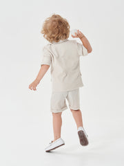 Boys Gentleman Outfit Short Sleeve Suit&Shorts&Vest Set