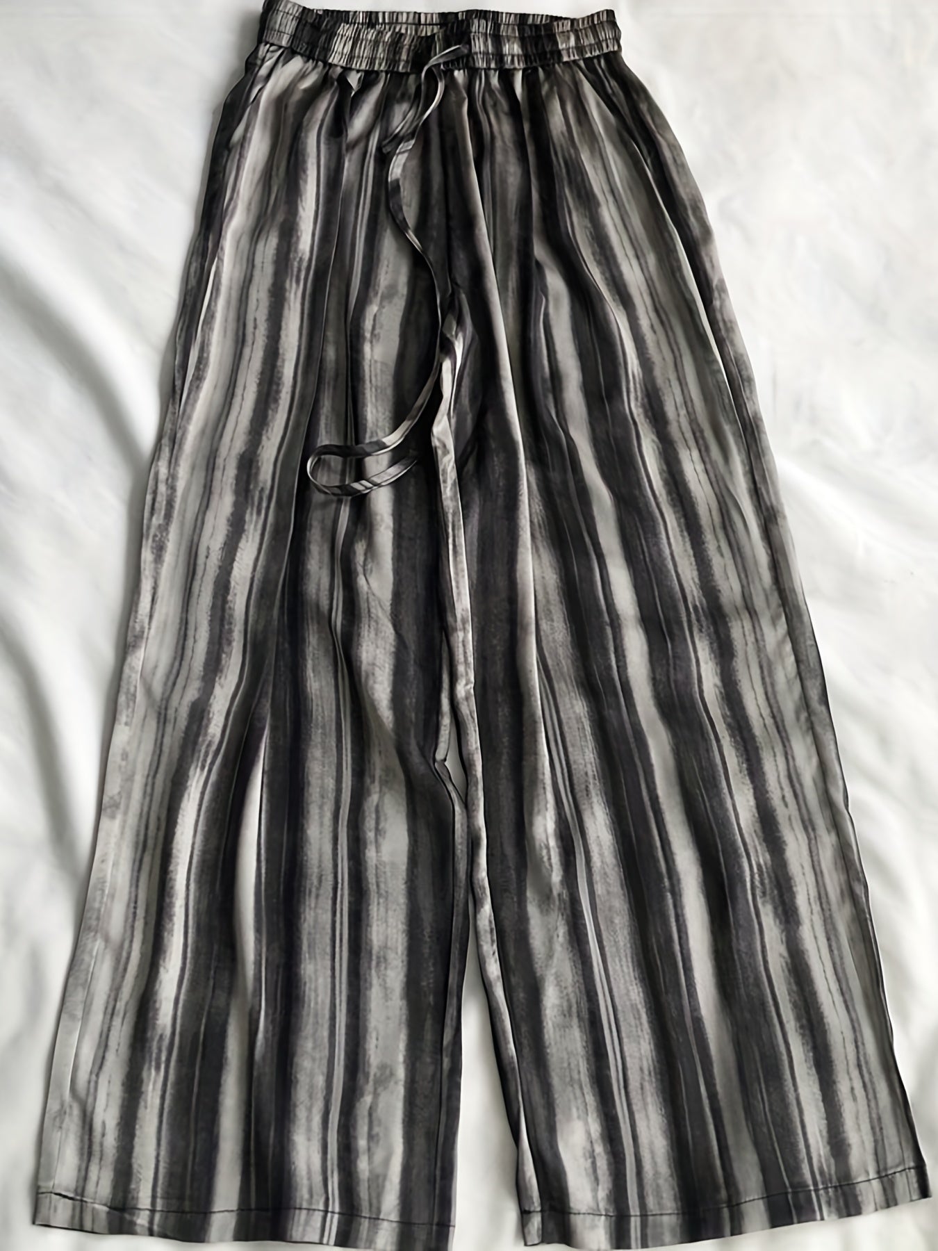Tie Dye Wide Leg Pants Vintage Drawstring Waist Pants