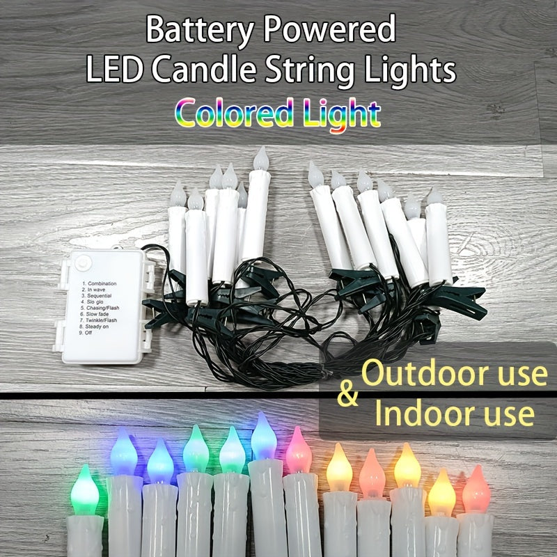 12 LEDs Christmas Candle Lights Outdoor Decorative Candle Lamps