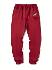 Flower Print Men's Drawstring Sweatpants Loose Casual Jogger Pants