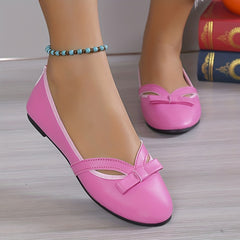 Women's Bowknot Decor Slip On Flats Lightweight Shoes