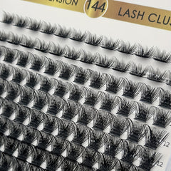 144pcs Mixed Length Self Grafting Cluster Lashes Slender Stem 12 Rows