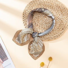 Square Bandana Two Tone Geometric Pattern Lightweight Scarf For Women