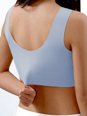 Wirefree Lace Decor Sports Bra Push Up Breathable Yoga Bra