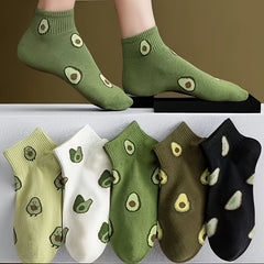 Men's Avocado Pattern Liner Anklets Socks Soft Breathable Sweat Absorbent