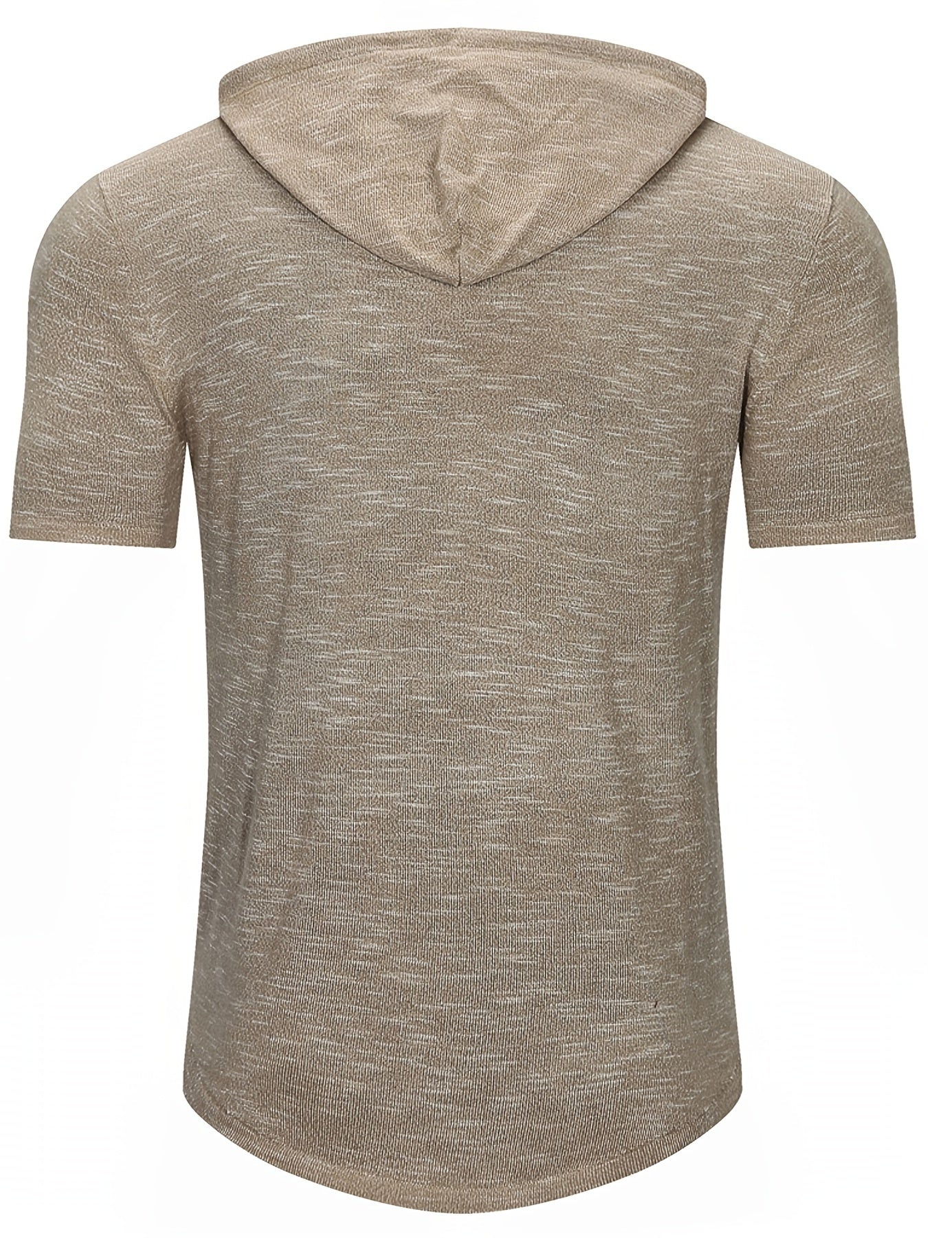 Men's Short Sleeve Hooded T-Shirt Casual Breathable Knit Top