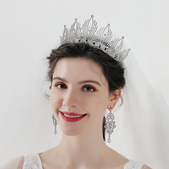 Baroque Rhinestone Silvery Crown Headband