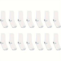 Men's Mid Crew Sport Socks Sweat-Absorbing Cotton Blend Comfy Breathable Socks