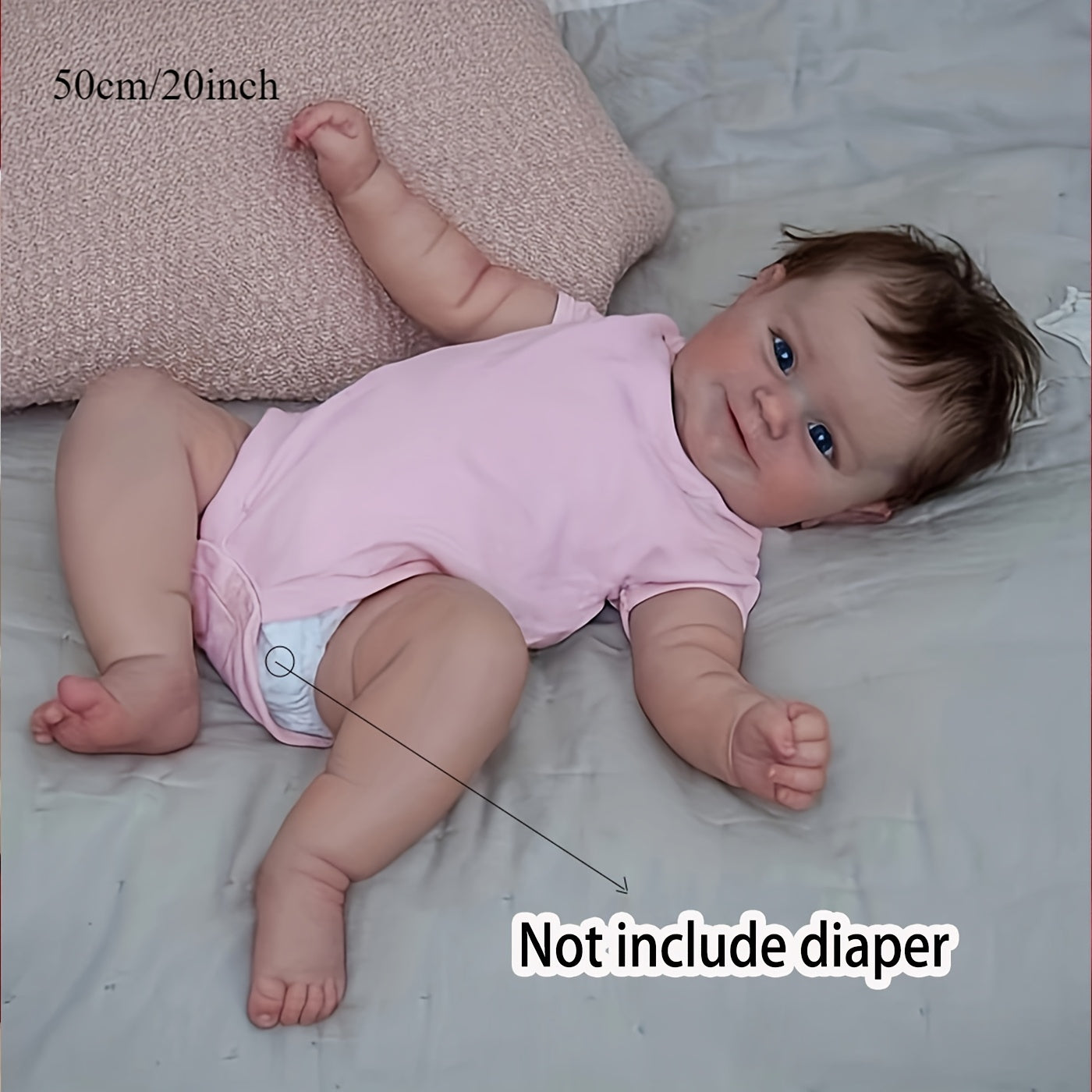 20in Reborn Baby Girl Doll w/ Full Vinyl Body Newborn Bebe Princess Toddler