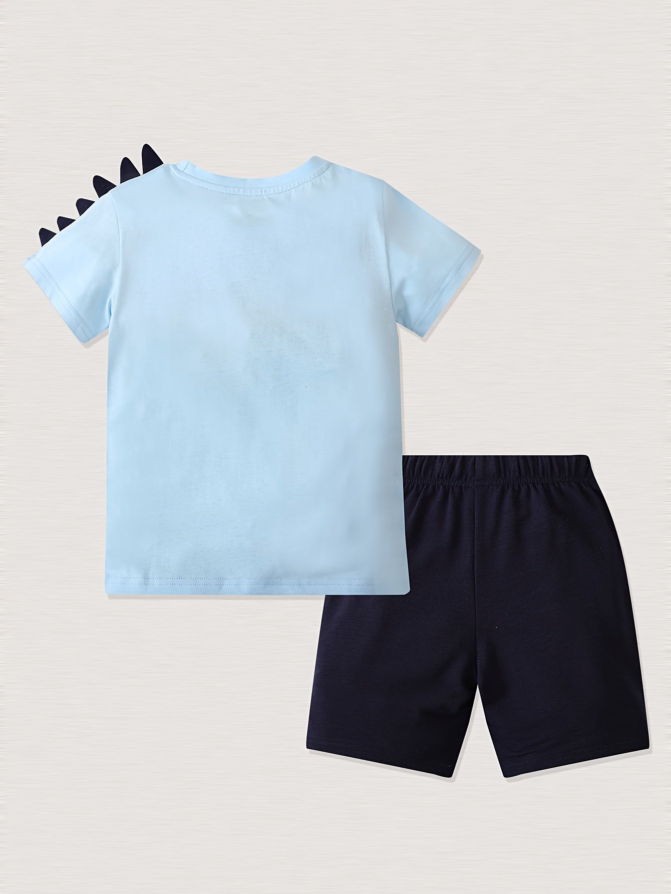 Boys Dino Print T Shirt & Shorts Set, Summer Ready, Cotton
