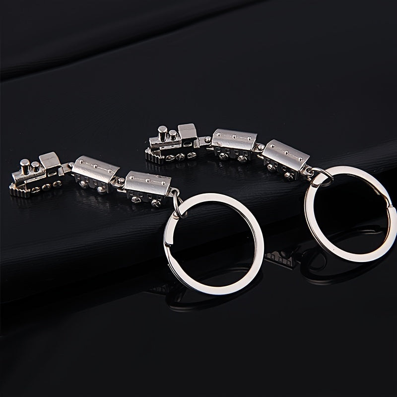 Metal Movable Joint Mini Train Model Keychain Gift