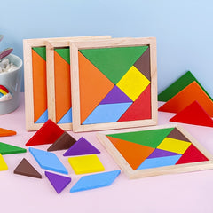2pcs Geometric Shape Building Blocks Versatile Puzzle Board