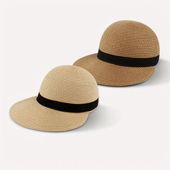 Men's Straw Woven Peaked Cap Equestrian Hat
