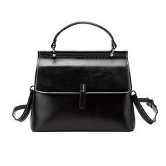 Split Leather Women'S Handbag in Red Coffee