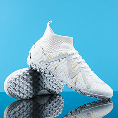 Boy's High Top Turf Football Boots Lace Up TF Soccer Cleats