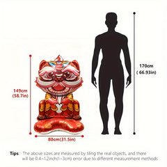1pc Spring Decoration Balloon Wealth God Lion Aluminum Film Balloon
