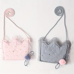 Children's Crown Lace Yarn Coin Purse Crossbody Bag