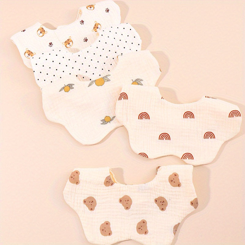 3pcs Cotton Baby Bibs Petal Shape Boy Feeding Accessories