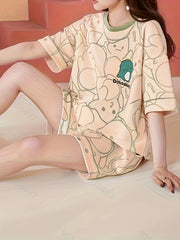 Dinosaur Pajamas Set Short Sleeve Top & Shorts
