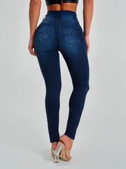 Stretchy High Rise Skinny Jeans Slim Fit Curve Sculpting High Waist Jean Pants