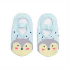 6 Pairs Baby Girls Cartoon Animal Pattern Socks Anti-Skid Grip