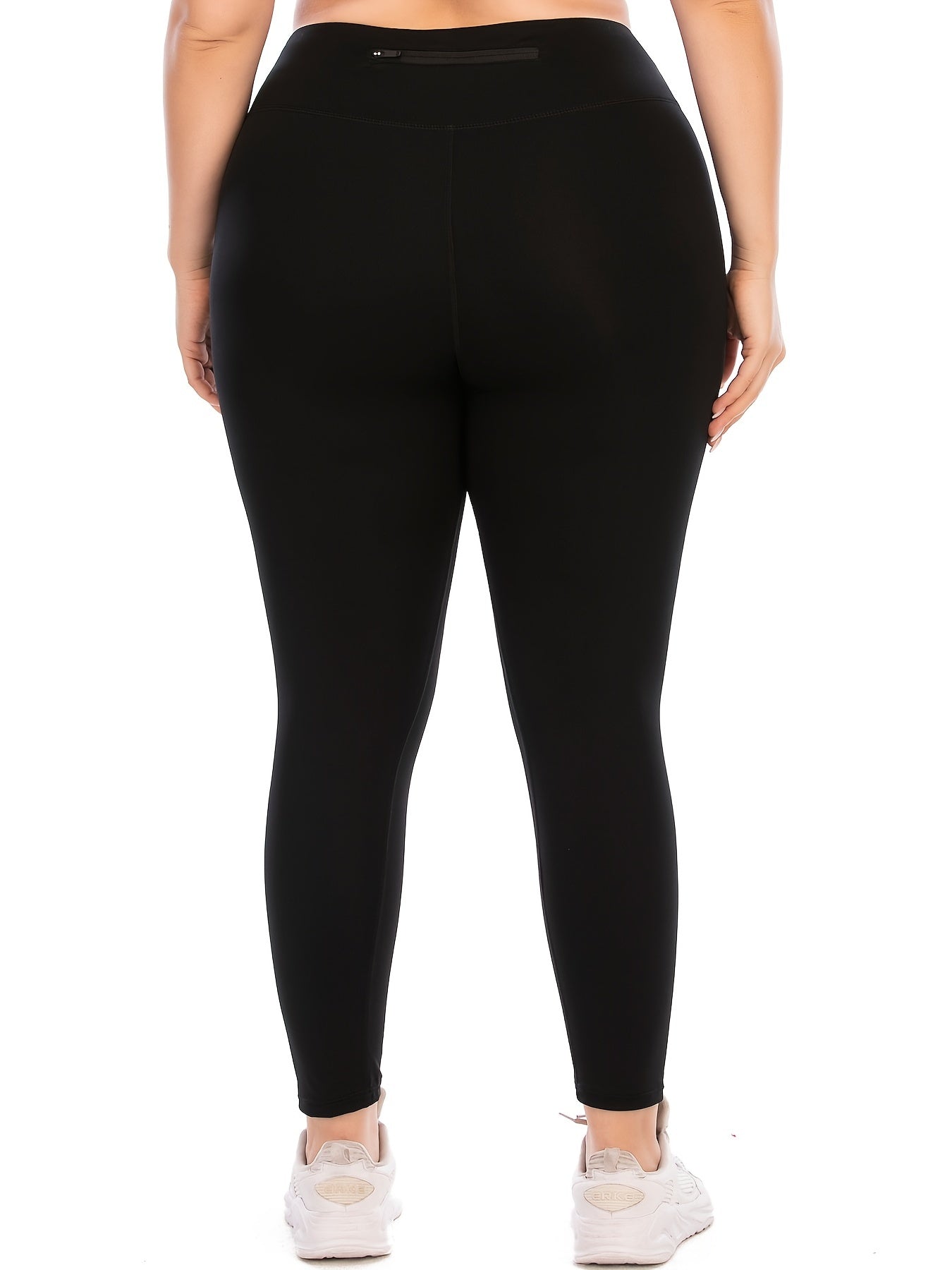 Solid Plus Size Yoga Leggings with Pocket