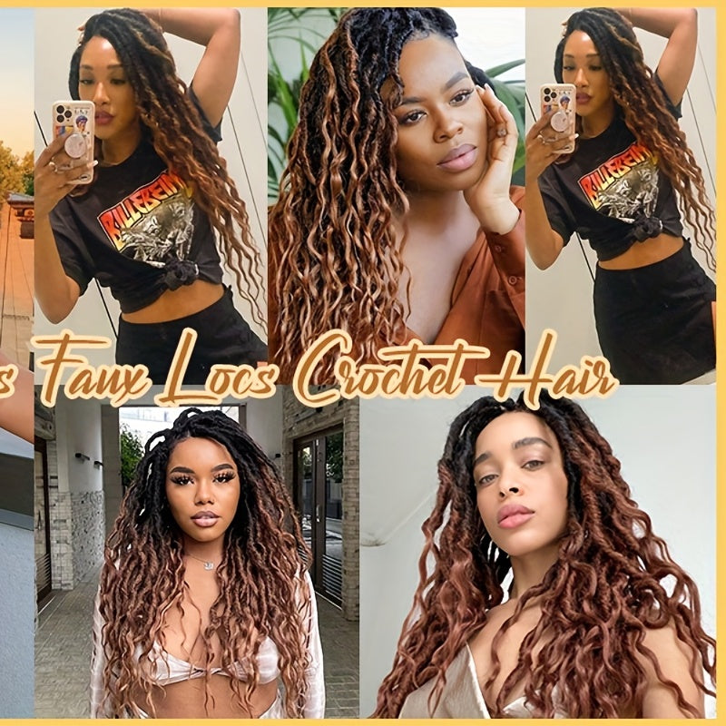 River Locs Crochet Hair Ombre Brown Messy Dreadlocks River 60 90g pack