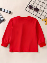 Boys Racing Car Print Sweatshirt Long Sleeve Crew Neck Tops