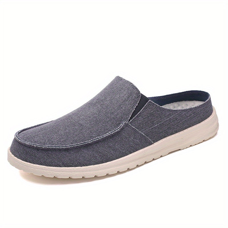 Men's Canvas Mules Lightweight Slip On Comfy Shoes