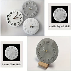 Clock Resin Mold Roman & Arabic Numerals Hanging Silicone Mold for Epoxy DIY