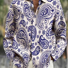 Paisley Pattern Men s Long Sleeve Shirt - Spring Fall Outdoor Vacation