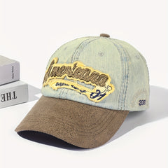 Unisex Sunshade Adjustable Casual Baseball Cap With Letter Embroidery