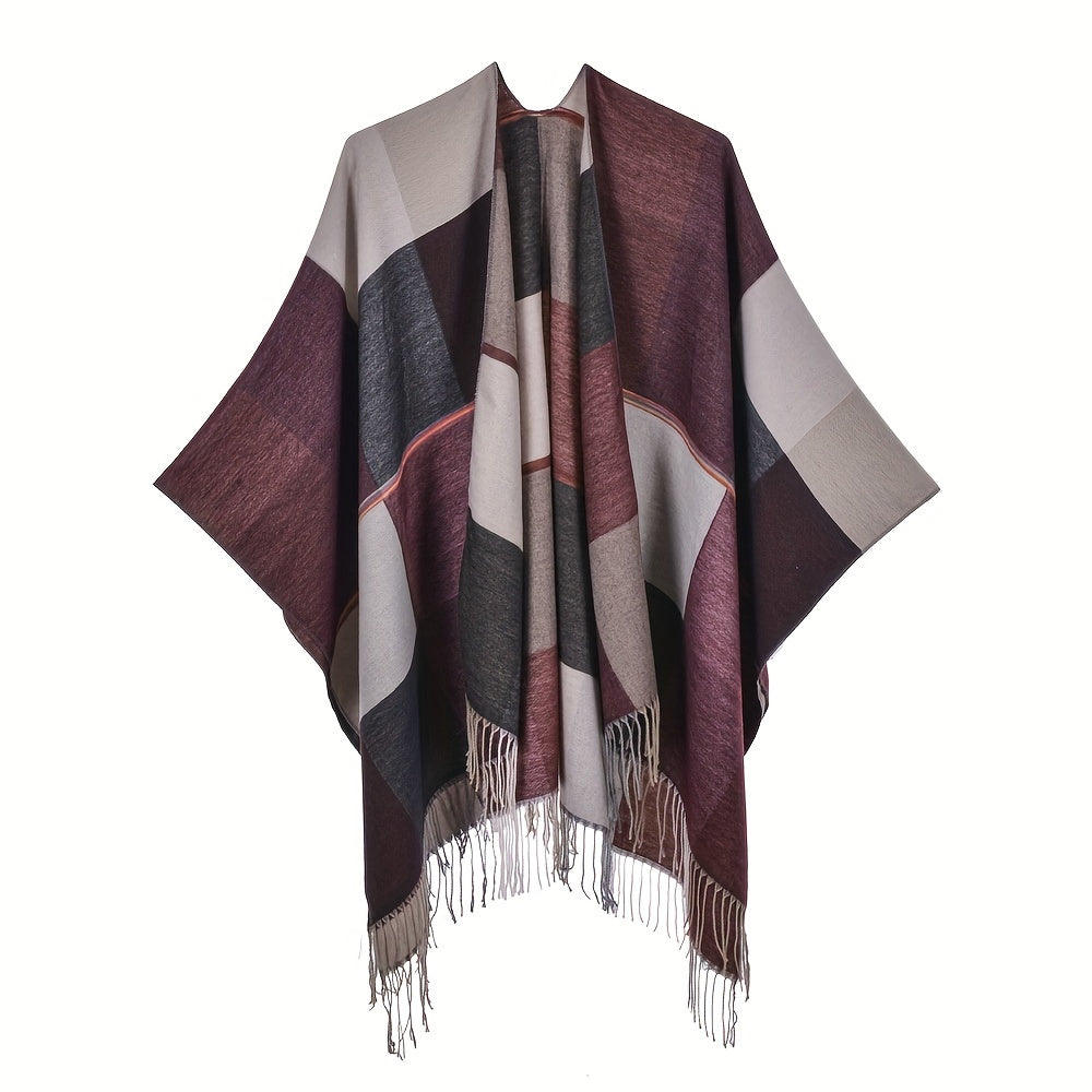 Vintage Cashmere Tassel Shawl Blanket Wraps
