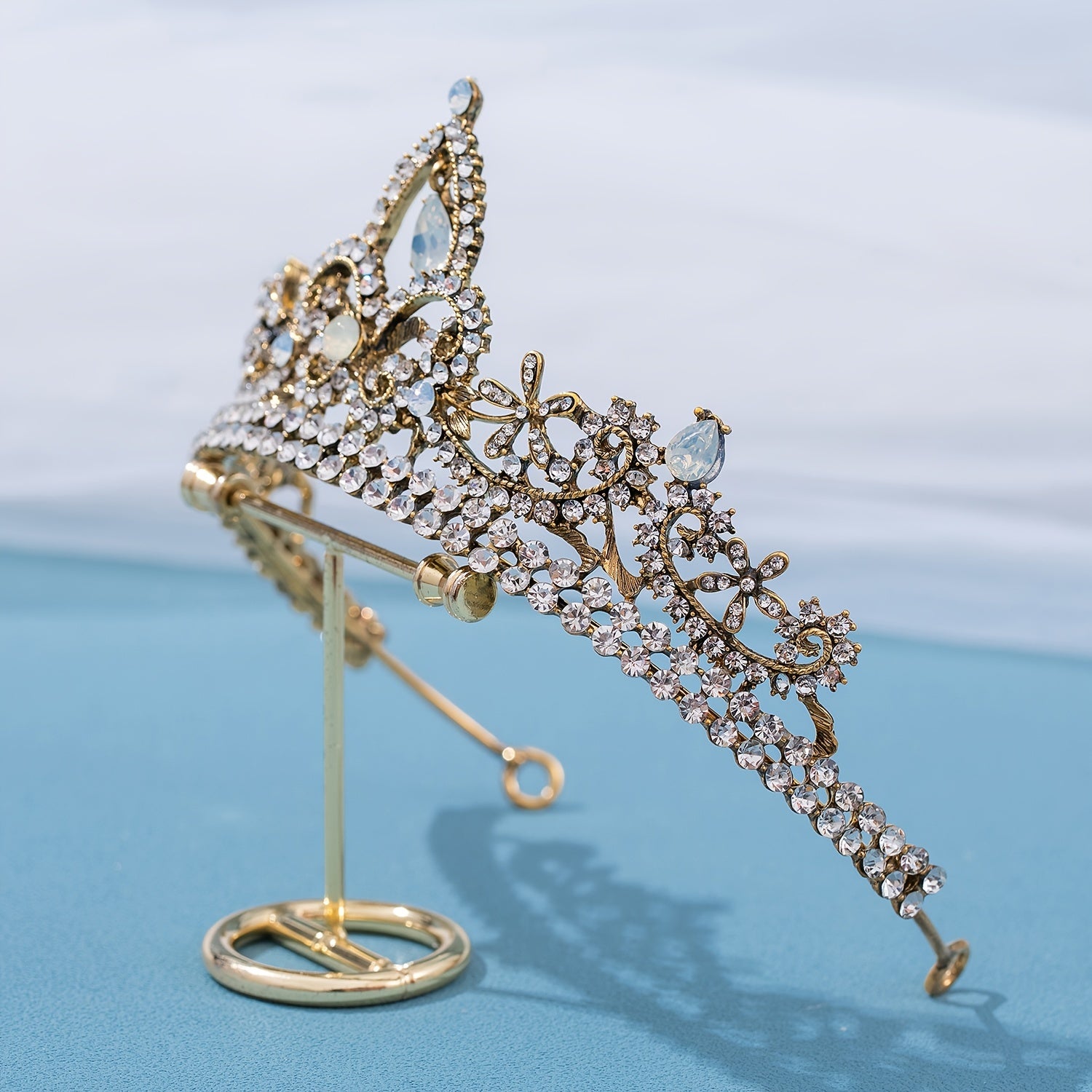 Baroque Rhinestone Crown Headband Party Favor Princess Tiara