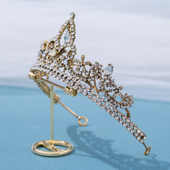 Baroque Rhinestone Crown Headband Party Favor Princess Tiara