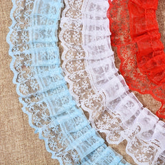 2Yard Coloured Pleated Lace DIY Dress Accessories Pet & Doll Embellishments
