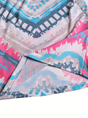 Plus Size Print Round Neck Tank Top - Stretch Vest