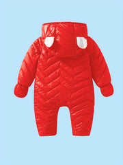 Baby Snowsuit Romper Plush Winter Jumpsuit 2pcs Set