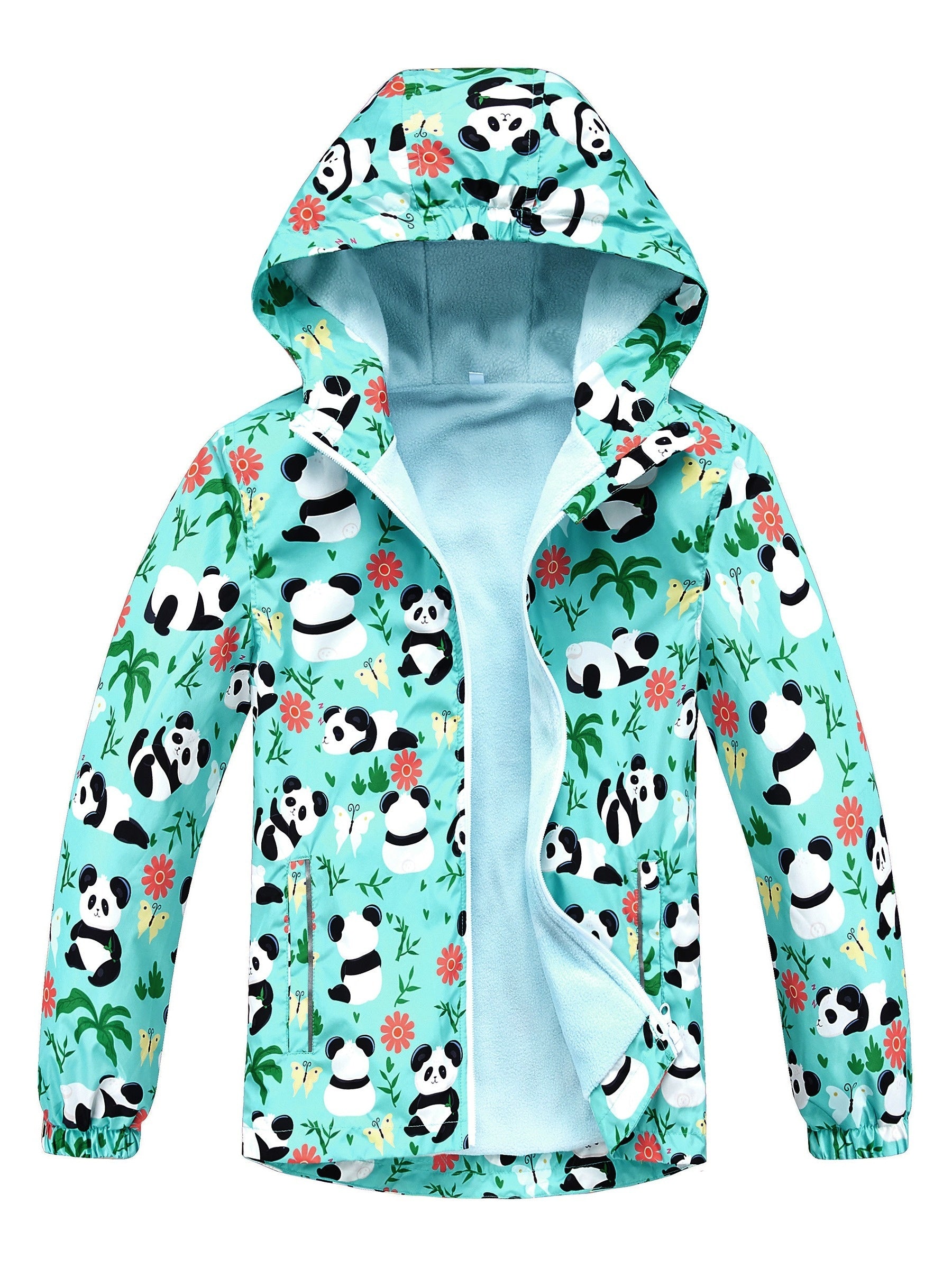 Girls Tie Dye Zip Up Hooded Jacket, Waterproof, Spring/Fall Outdoor Sports