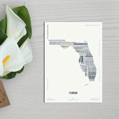 Florida State Letter Map Sticker Kids Room Wall Poster