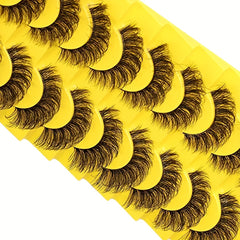 10 Pairs Fluffy 3D Natural Volume Curly False Eyelashes for Party Daily Use
