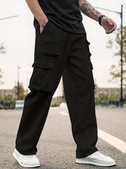Men's Flap Pocket Cargo Pants Loose Fit