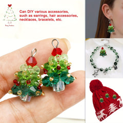 Christmas Glass Beads Hand-Woven Earrings Pendant DIY Jewelry Accessories