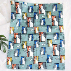 Vintage Chain Print Square Scarf Satin Bandana Silk Head Wrap
