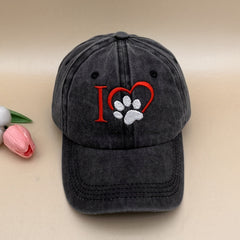 Love Claw Embroidery Baseball Cap Washed Distressed Dad Hats
