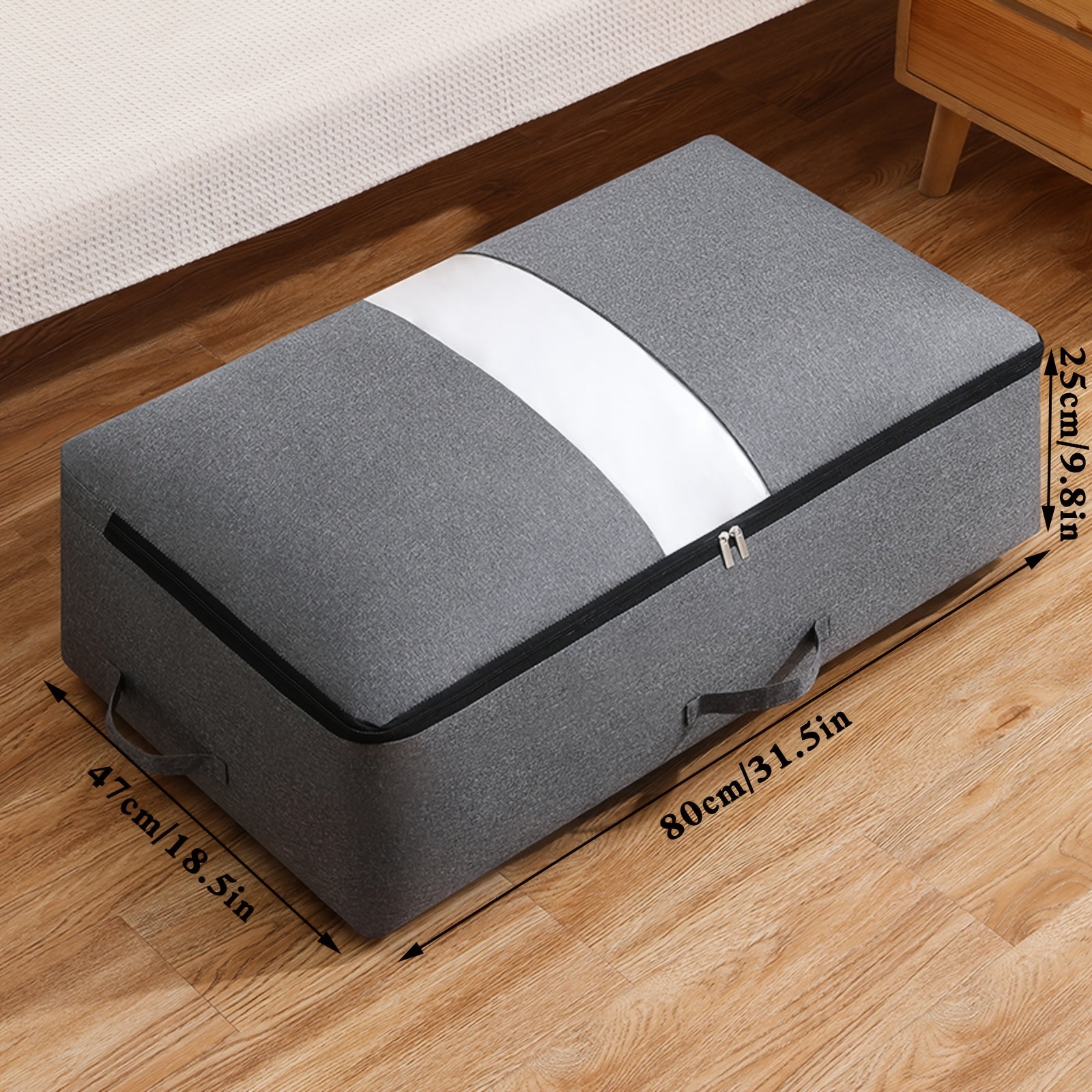 Bed Bottom Storage Bag Clothes Quilt Storage Bag With Transparent Window