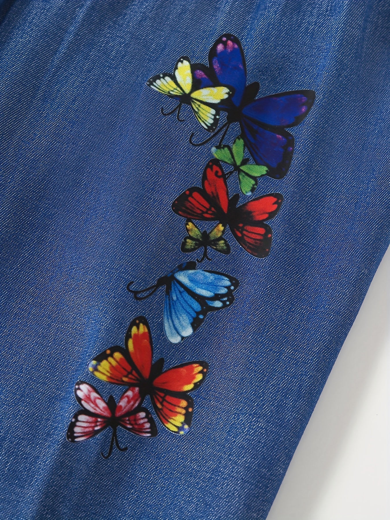 Girls' Butterfly Graphic High Waist Denim Jeans - 2 Packs